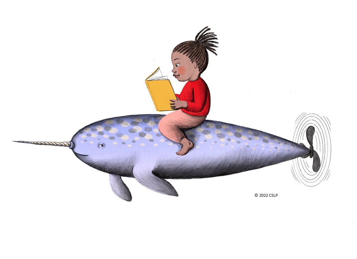 child on ocean animal reading